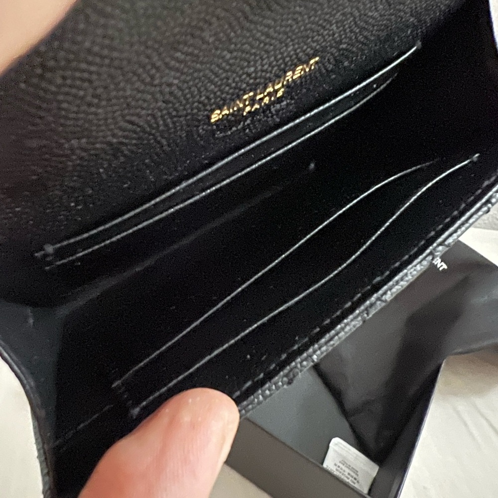 SOLD NEW YSL Saint Laurent Gold Monogram quilted leather wallet clutch - Picture 7 of 12